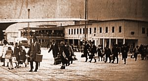 Luqa airport - migrants leaving for Canada, 1969